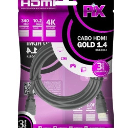 CABO HDMI GOLD 1.4 - 4K ULTRAHD 15P 3M - PIX