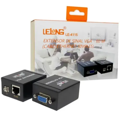 EXTENSOR DE SINAL VGA 60M VIA LAN RJ45 - LELONG