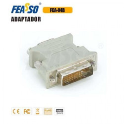 ADAPTADOR FCA-04B FEASSO DVI-MACHO 24+5 PINOS DVI-I X VGA 15 PINOS FEMEA DB-15.