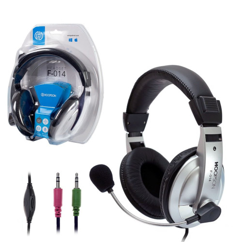 HEADPHONE HOOPSON F-14 PROFISSIONAL, P2, COM MICROFONE E CABO 2.4 METROS