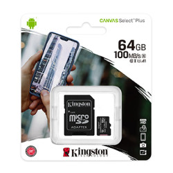 CARTÃO DE MEMÓRIA microSD 64GB CANVAS - CLASSE 10 COM ADAPTADOR SD