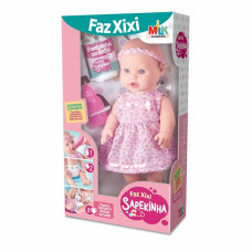 BONECA COM MECANISMO SAPEKINHA FAZ XIXI 34CM