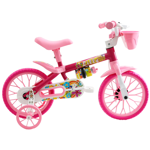 BICICLETA ARO 12 FEM FLOWER LILLY - ROSA