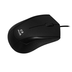 MOUSE C3PLUS COM FIO PRETO