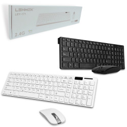 TECLADO E MOUSE S/FIO 2.4 GHZ MULT SLIM - LEHMOX