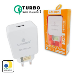 FONTE DE CELULAR FONTE TURBO 4.0 1USB 30W LEHMOX