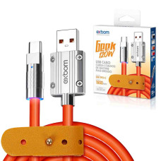 CABO DE DADOS USB TIPO-C EMBORRACHADO 120W 1.5M