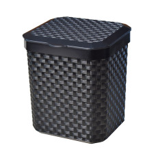 LIXEIRA PIA RATTAN C/ TAMPA 5L PRETA