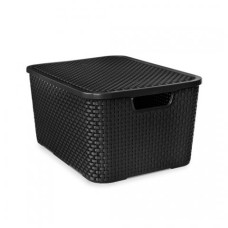 ORGANIZADOR RATTAN C/ TAMPA 15L PRETO